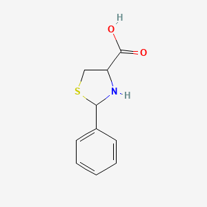 molecular formula C10H11NO2S B1218299 2-Phenylthiazolidine-4-carboxylic acid CAS No. 42607-21-6