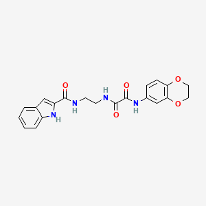 molecular formula C21H20N4O5 B12182995 N-(2,3-dihydro-1,4-benzodioxin-6-yl)-N'-{2-[(1H-indol-2-ylcarbonyl)amino]ethyl}ethanediamide 