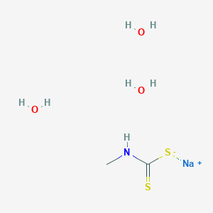 molecular formula C₂H₈NNaO₂S₂ B121830 Sodium methyldithiocarbamate dihydrate CAS No. 6734-80-1