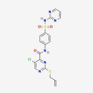molecular formula C18H15ClN6O3S2 B12183000 5-chloro-2-(prop-2-en-1-ylsulfanyl)-N-[4-(pyrimidin-2-ylsulfamoyl)phenyl]pyrimidine-4-carboxamide 