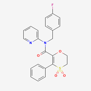 molecular formula C23H19FN2O4S B12183038 N-(4-fluorobenzyl)-3-phenyl-N-(pyridin-2-yl)-5,6-dihydro-1,4-oxathiine-2-carboxamide 4,4-dioxide 