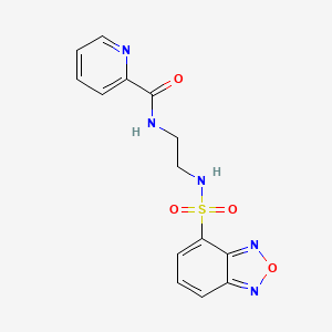 molecular formula C14H13N5O4S B12183052 N-{2-[(2,1,3-benzoxadiazol-4-ylsulfonyl)amino]ethyl}pyridine-2-carboxamide 