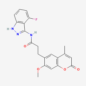 molecular formula C21H18FN3O4 B12183058 N-(4-fluoro-2H-indazol-3-yl)-3-(7-methoxy-4-methyl-2-oxo-2H-chromen-6-yl)propanamide 