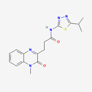 molecular formula C17H19N5O2S B12183101 N-(5-isopropyl-1,3,4-thiadiazol-2-yl)-3-(4-methyl-3-oxo-3,4-dihydroquinoxalin-2-yl)propanamide 