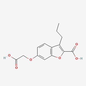 molecular formula C14H14O6 B12183133 6-(Carboxymethoxy)-3-propyl-1-benzofuran-2-carboxylic acid 