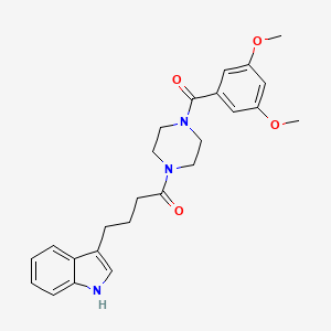 molecular formula C25H29N3O4 B12183141 1-{4-[(3,5-dimethoxyphenyl)carbonyl]piperazin-1-yl}-4-(1H-indol-3-yl)butan-1-one 