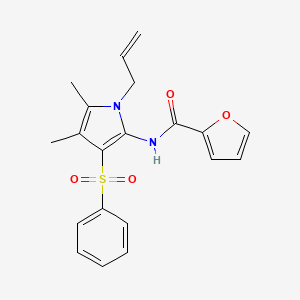 molecular formula C20H20N2O4S B12183169 N-[4,5-dimethyl-3-(phenylsulfonyl)-1-(prop-2-en-1-yl)-1H-pyrrol-2-yl]furan-2-carboxamide 