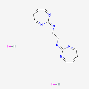 molecular formula C12H14I2N6 B1218319 N-[2-(1,3-diazepin-2-ylideneamino)ethyl]-1,3-diazepin-2-imine;dihydroiodide CAS No. 85099-47-4