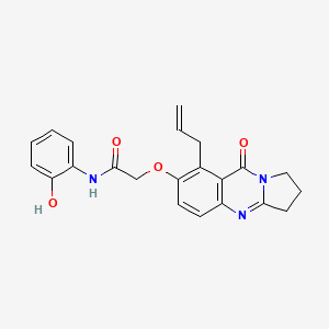 molecular formula C22H21N3O4 B12183202 N-(2-hydroxyphenyl)-2-{[9-oxo-8-(prop-2-en-1-yl)-1,2,3,9-tetrahydropyrrolo[2,1-b]quinazolin-7-yl]oxy}acetamide 