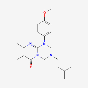 molecular formula C20H28N4O2 B12183272 7-benzyl-1-(4-fluorophenyl)-8-methyl-3-(2-morpholin-4-ylethyl)-1,2,3,4-tetrahydro-6H-pyrimido[1,2-a][1,3,5]triazin-6-one 