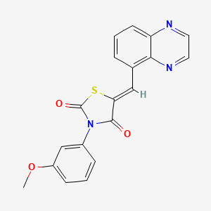 molecular formula C19H13N3O3S B12183280 (5Z)-3-(3-methoxyphenyl)-5-(quinoxalin-5-ylmethylidene)-1,3-thiazolidine-2,4-dione 