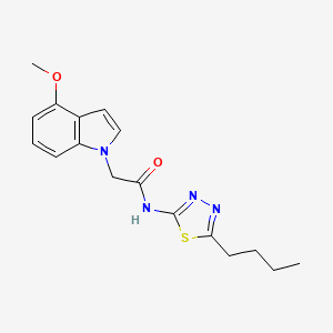 molecular formula C17H20N4O2S B12183282 N-(5-butyl-1,3,4-thiadiazol-2-yl)-2-(4-methoxy-1H-indol-1-yl)acetamide 