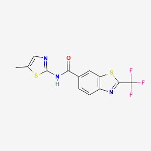 molecular formula C13H8F3N3OS2 B12183287 N-(5-methyl-1,3-thiazol-2-yl)-2-(trifluoromethyl)-1,3-benzothiazole-6-carboxamide 