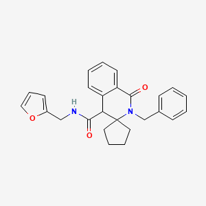 molecular formula C26H26N2O3 B12183293 2'-benzyl-N-(furan-2-ylmethyl)-1'-oxo-1',4'-dihydro-2'H-spiro[cyclopentane-1,3'-isoquinoline]-4'-carboxamide 
