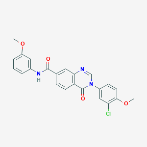 molecular formula C23H18ClN3O4 B12183303 3-(3-chloro-4-methoxyphenyl)-N-(3-methoxyphenyl)-4-oxo-3,4-dihydroquinazoline-7-carboxamide 