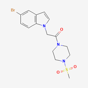 molecular formula C15H18BrN3O3S B12183308 2-(5-bromo-1H-indol-1-yl)-1-[4-(methylsulfonyl)piperazin-1-yl]ethanone 