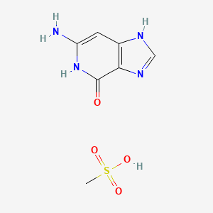 molecular formula C7H10N4O4S B1218331 Dezaguanine mesylate CAS No. 87434-82-0