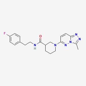 molecular formula C20H23FN6O B12183327 N-[2-(4-fluorophenyl)ethyl]-1-(3-methyl[1,2,4]triazolo[4,3-b]pyridazin-6-yl)piperidine-3-carboxamide 