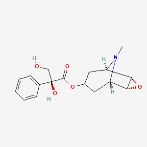 molecular formula C17H21NO5 B1218338 [(1R,2S,4R,5S)-9-methyl-3-oxa-9-azatricyclo[3.3.1.02,4]nonan-7-yl] (2S)-2,3-dihydroxy-2-phenylpropanoate 