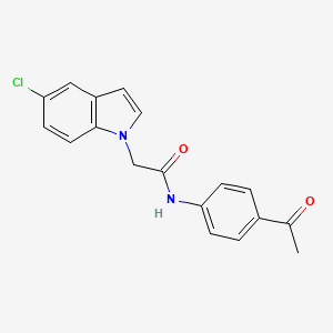 molecular formula C18H15ClN2O2 B12183388 N-(4-acetylphenyl)-2-(5-chloro-1H-indol-1-yl)acetamide 