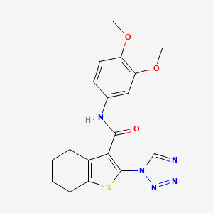 molecular formula C18H19N5O3S B12183389 N-(3,4-dimethoxyphenyl)-2-(1H-tetrazol-1-yl)-4,5,6,7-tetrahydro-1-benzothiophene-3-carboxamide 