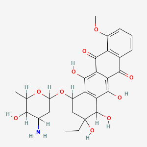 B1218341 4-O-Methyl-13-hydroxyoxaunomycin CAS No. 127995-99-7