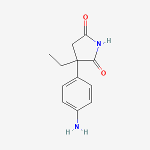 molecular formula C12H14N2O2 B1218342 3-(4-Aminophenyl)-3-ethylpyrrolidine-2,5-dione CAS No. 91567-07-6