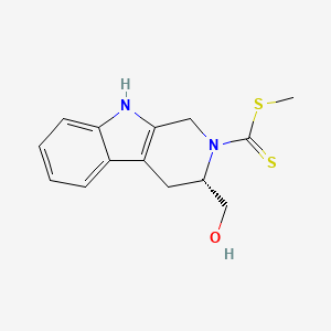 B1218347 Methyl 1,2,3,4-tetrahydro-3-hydroxymethyl-beta-carboline-2-carbodithioate CAS No. 96086-52-1