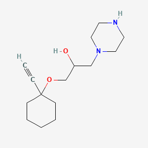 B1218349 (((1-Ethynylcyclohexyl)oxy)methyl)-1-piperazine-ethanol CAS No. 97985-87-0