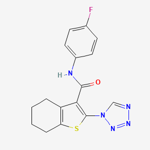 molecular formula C16H14FN5OS B12183518 N-(4-fluorophenyl)-2-(1H-tetrazol-1-yl)-4,5,6,7-tetrahydro-1-benzothiophene-3-carboxamide 