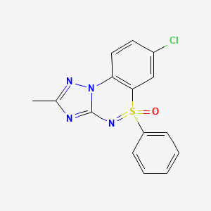 molecular formula C15H11ClN4OS B1218352 7-Chloro-2-methyl-5-phenyl-(1,2,4)triazolo(5,1-c)(1,2,4)benzothiadiazine-5-oxide CAS No. 103541-73-7