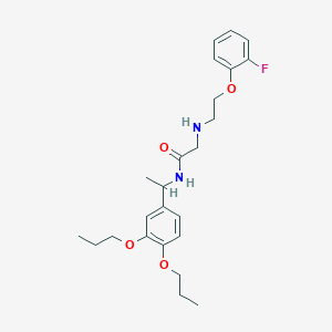 molecular formula C24H33FN2O4 B12183526 N-[1-(3,4-dipropoxyphenyl)ethyl]-2-{[2-(2-fluorophenoxy)ethyl]amino}acetamide 