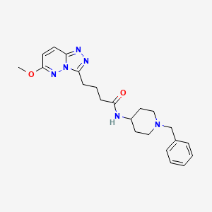 molecular formula C22H28N6O2 B12183539 N-(1-benzylpiperidin-4-yl)-4-(6-methoxy-[1,2,4]triazolo[4,3-b]pyridazin-3-yl)butanamide 
