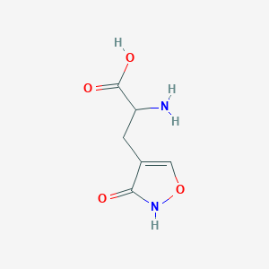 molecular formula C6H8N2O4 B1218357 3-(3-Hydroxy-1,2-oxazol-4-yl)alanine CAS No. 77006-28-1