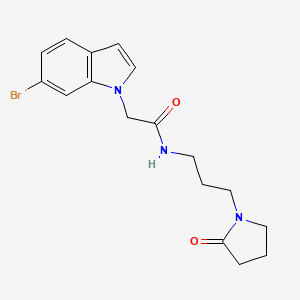molecular formula C17H20BrN3O2 B12183583 2-(6-bromo-1H-indol-1-yl)-N-[3-(2-oxopyrrolidin-1-yl)propyl]acetamide 