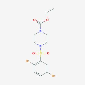 molecular formula C13H16Br2N2O4S B12183606 Ethyl 4-[(2,5-dibromophenyl)sulfonyl]piperazinecarboxylate 