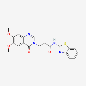 molecular formula C20H18N4O4S B12183655 N-[(2E)-1,3-benzothiazol-2(3H)-ylidene]-3-(6,7-dimethoxy-4-oxoquinazolin-3(4H)-yl)propanamide 