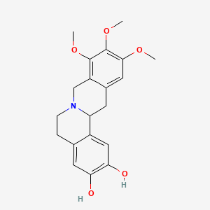 molecular formula C20H23NO5 B1218368 9,10,11-trimethoxy-6,8,13,13a-tetrahydro-5H-isoquinolino[2,1-b]isoquinoline-2,3-diol CAS No. 86414-28-0
