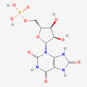 molecular formula C10H13N4O10P B1218369 [(2R,3S,4R,5R)-3,4-dihydroxy-5-(2,6,8-trioxo-7,9-dihydropurin-3-yl)oxolan-2-yl]methyl dihydrogen phosphate CAS No. 87004-59-9