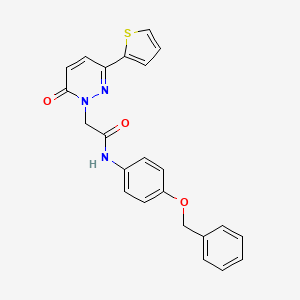 molecular formula C23H19N3O3S B12183714 N-[4-(benzyloxy)phenyl]-2-[6-oxo-3-(thiophen-2-yl)pyridazin-1(6H)-yl]acetamide 