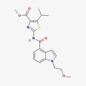 molecular formula C20H23N3O4S B12183729 methyl 2-({[1-(2-methoxyethyl)-1H-indol-4-yl]carbonyl}amino)-5-(propan-2-yl)-1,3-thiazole-4-carboxylate 