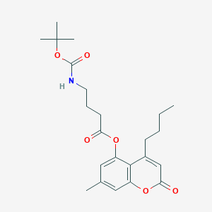 molecular formula C23H31NO6 B12183733 4-butyl-7-methyl-2-oxo-2H-chromen-5-yl 4-[(tert-butoxycarbonyl)amino]butanoate 