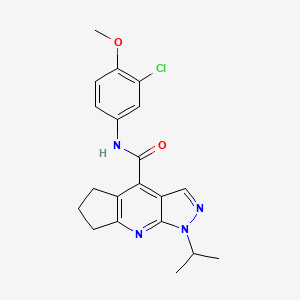 molecular formula C20H21ClN4O2 B12183763 N-(3-chloro-4-methoxyphenyl)-1-(propan-2-yl)-1,5,6,7-tetrahydrocyclopenta[b]pyrazolo[4,3-e]pyridine-4-carboxamide 