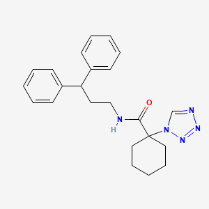 molecular formula C23H27N5O B12183832 N-(3,3-diphenylpropyl)-1-(1H-tetrazol-1-yl)cyclohexanecarboxamide 