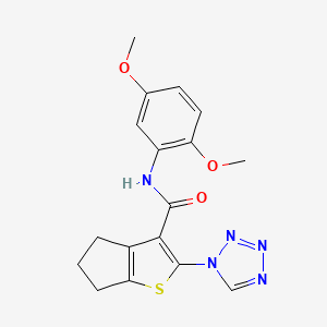 molecular formula C17H17N5O3S B12183872 N-(2,5-dimethoxyphenyl)-2-(1H-tetrazol-1-yl)-5,6-dihydro-4H-cyclopenta[b]thiophene-3-carboxamide 
