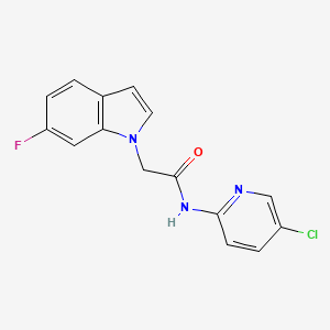molecular formula C15H11ClFN3O B12183905 N-(5-chloropyridin-2-yl)-2-(6-fluoro-1H-indol-1-yl)acetamide 