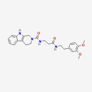 molecular formula C25H30N4O4 B12183945 N-(3-{[2-(3,4-dimethoxyphenyl)ethyl]amino}-3-oxopropyl)-1,3,4,9-tetrahydro-2H-beta-carboline-2-carboxamide 