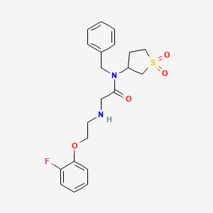 molecular formula C21H25FN2O4S B12183951 N-benzyl-N-(1,1-dioxo-1lambda6-thiolan-3-yl)-2-{[2-(2-fluorophenoxy)ethyl]amino}acetamide 