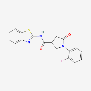 molecular formula C18H14FN3O2S B12183958 N-[(2Z)-1,3-benzothiazol-2(3H)-ylidene]-1-(2-fluorophenyl)-5-oxopyrrolidine-3-carboxamide 
