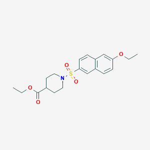 molecular formula C20H25NO5S B12184017 Ethyl 1-[(6-ethoxy-2-naphthyl)sulfonyl]piperidine-4-carboxylate 